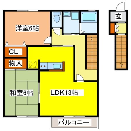 フォーティニアひらいわ　Ｅの物件間取画像